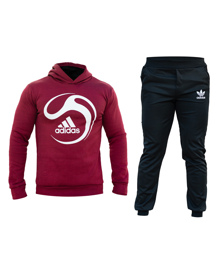 ست-سویشرت-و-شلوار-Adidas-مدل-Saroo-(زرشکی)