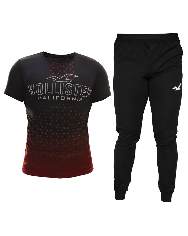 ست-تیشرت-و-شلوار-مردانه-مدل-Hollister-(قرمز)