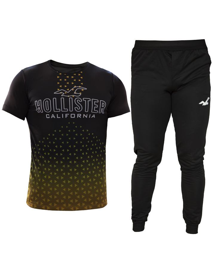 ست-تیشرت-و-شلوار-مردانه-مدل-Hollister-(زرد)