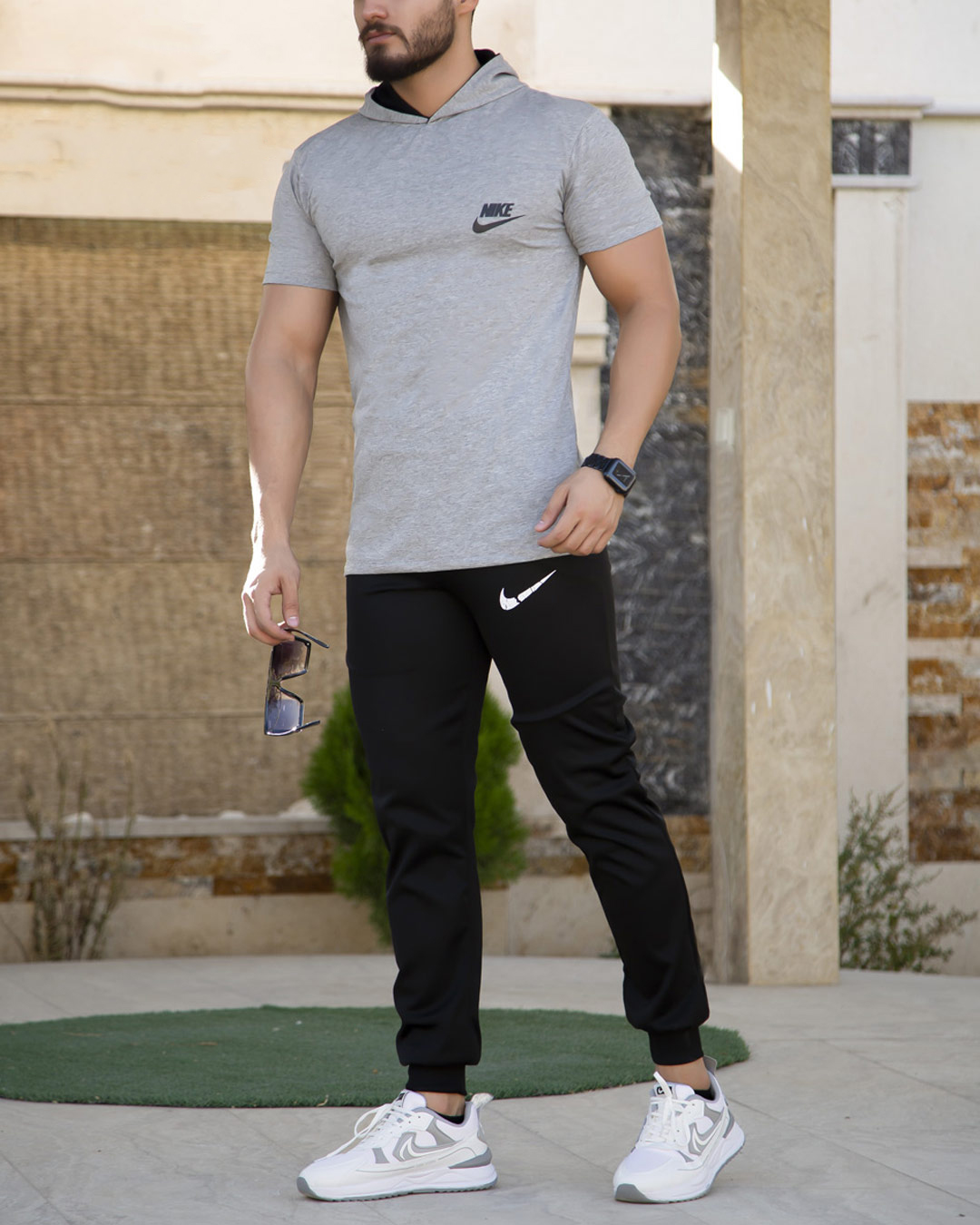 ست تیشرت شلوار مردانه Nike مدل OLES (طوسی)