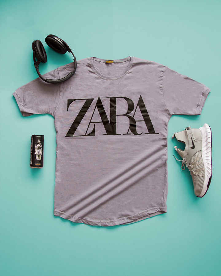 تیشرت مردانه مدل ZARA (طوسی)