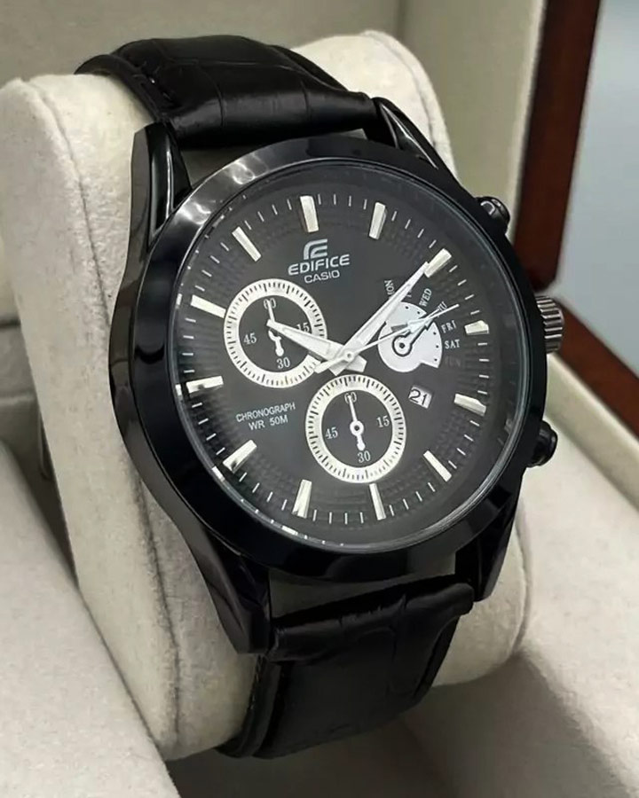 ساعت مردانه مدل EDIFICE ( صفحه مشکی سفید) کد6291