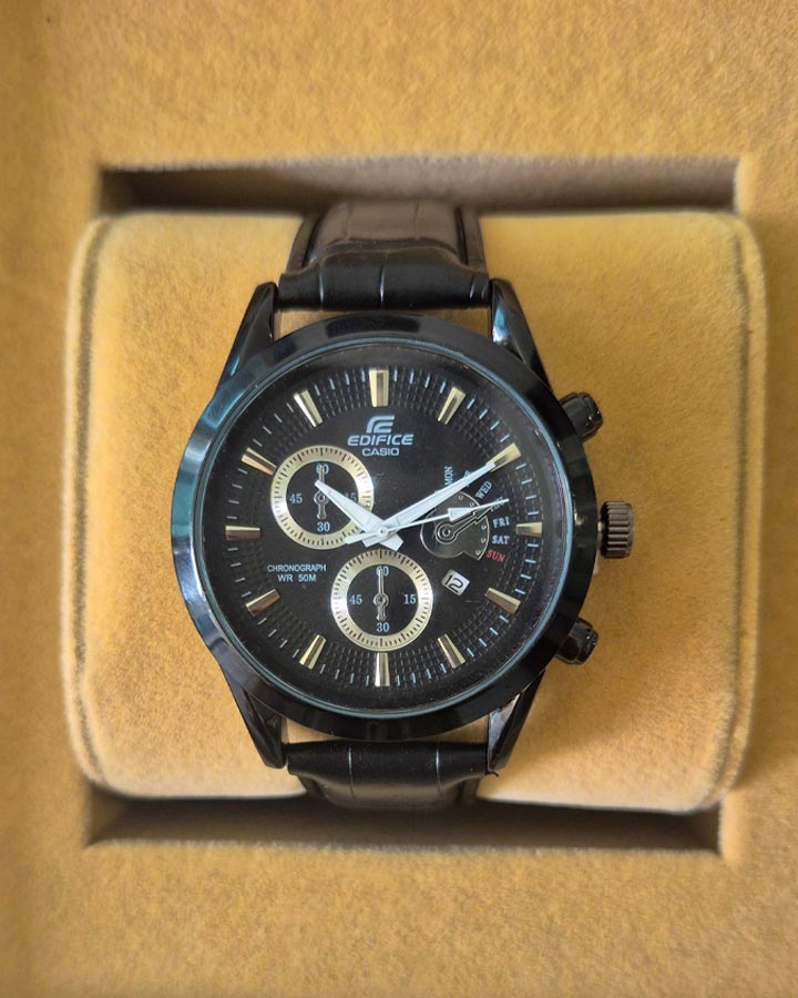ساعت مردانه مدل EDIFICE ( صفحه مشکی سفید) کد6291